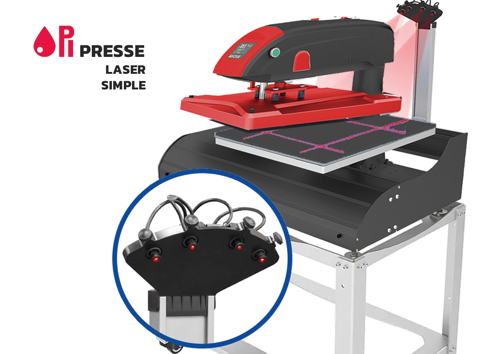 Laser 4 têtes pour presse à chaud 40x50cm