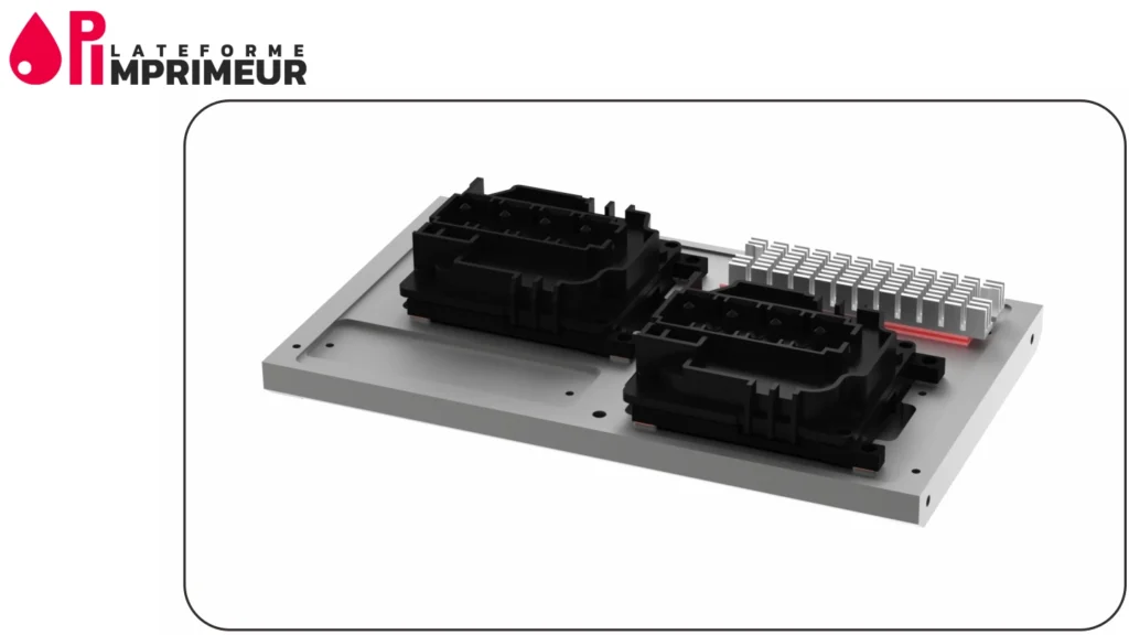 plateau de tête I3200 chauffant sur imprimante UV-LED 2026 détail du nouveau plateau de tête EPSON I3200U1 de la meilleure imprimante UV-LED du marché